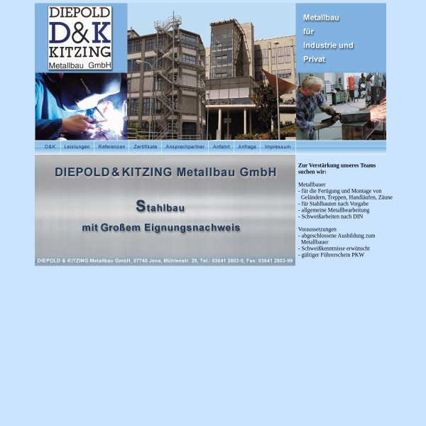 Diepold & Kitzing Metallbau GmbH 07745 Jena