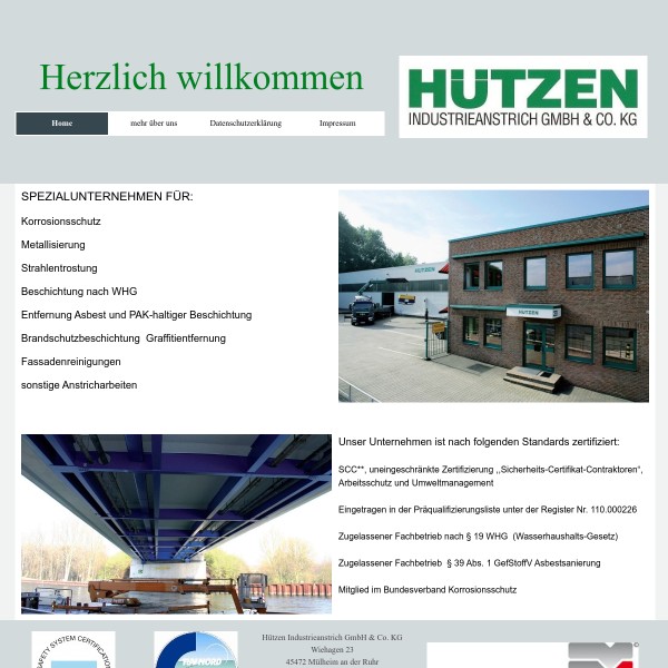Hützen Industrieanstrich GmbH & Co. 45472 Mülheim