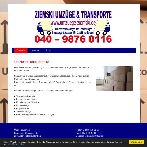 ZIEMSKI UMZÜGE & TRANSPORTE Transporte 22851 Norderstedt