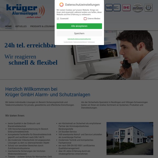 Krüger GmbH Alarm- und Schutzanlagen 72766 Reutlingen