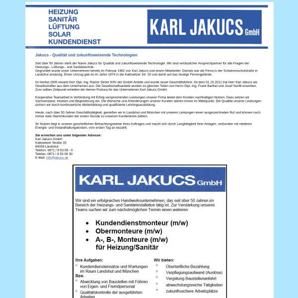 Karl Jakucs GmbH 84028 Landshut